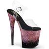 Pleaser - FLAMINGO808SS Sandale à bride à la cheville, Pole dance chaussures - Noir/Rose Product image